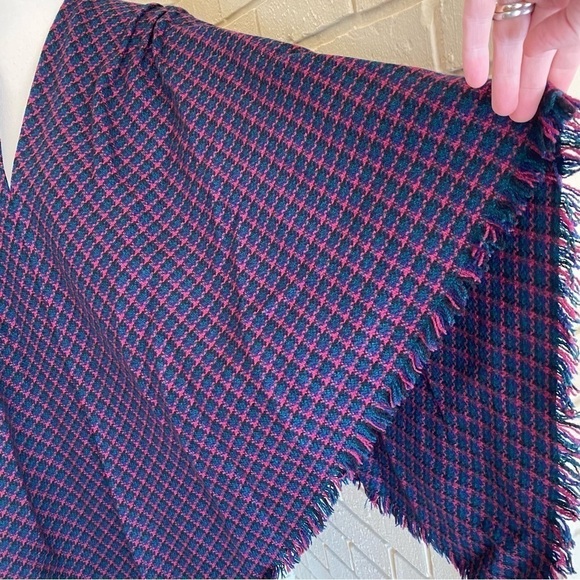 John Branigan Weavers Irish Wool Cape Poncho Made in Ireland Blue Red - Picture 4 of 9